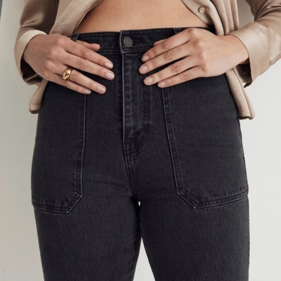 Madewell 90s Straight Utility Jean High Waist Seamed Denim Camplin Wash Black 30 - Picture 5 of 16